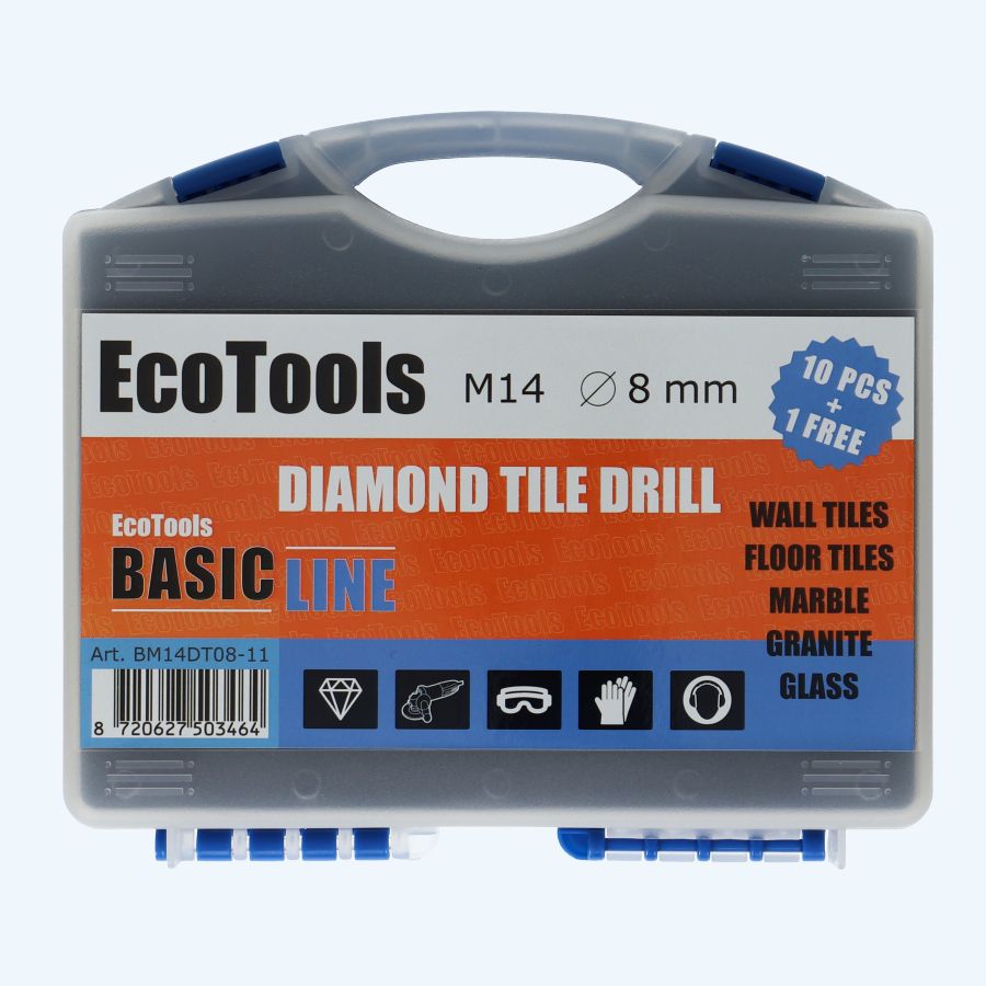 10+1 gratis diamant tegelboor 8 mm M14 aansluiting (Basicline)