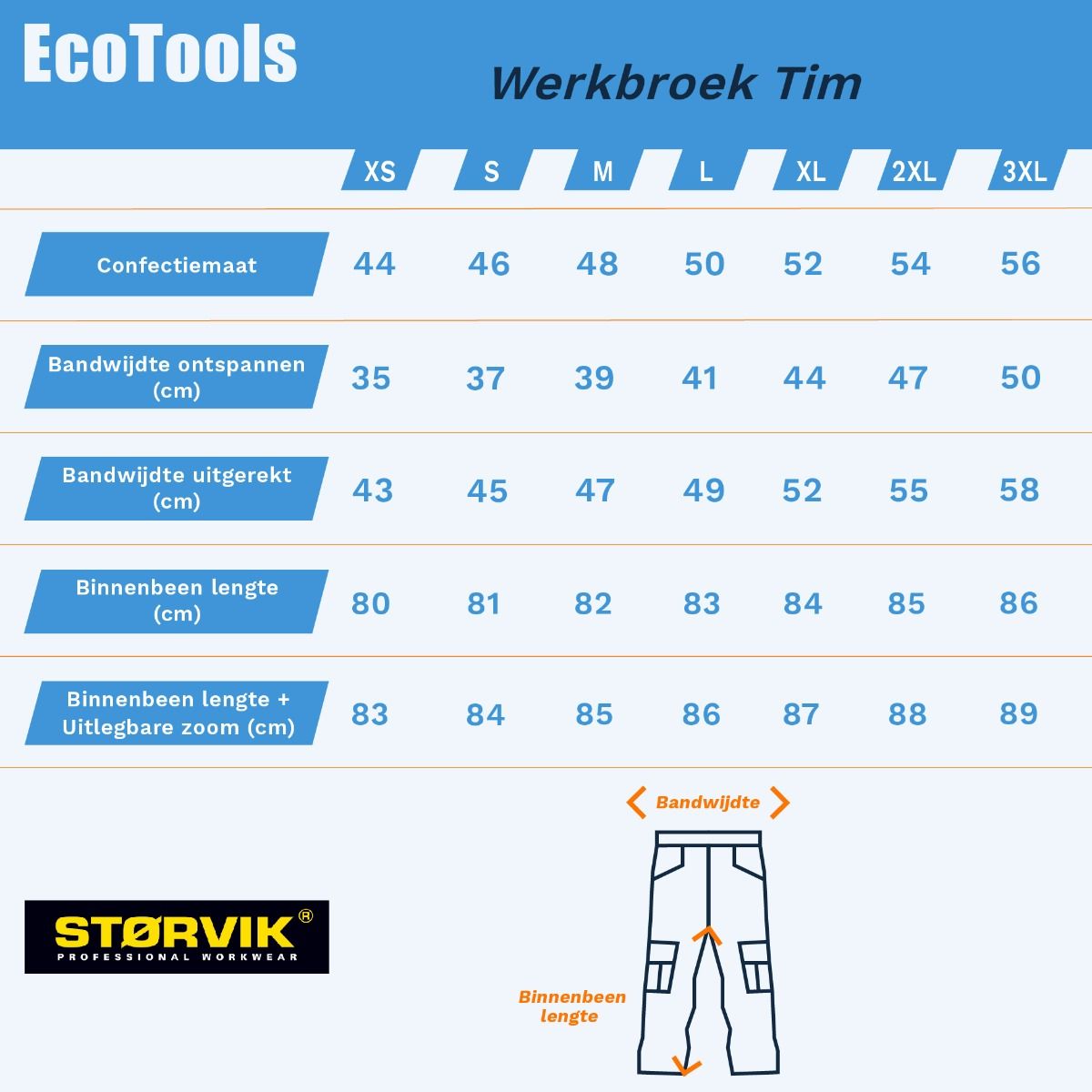 Storvik stretch werkbroek Tim antraciet (maat XS)