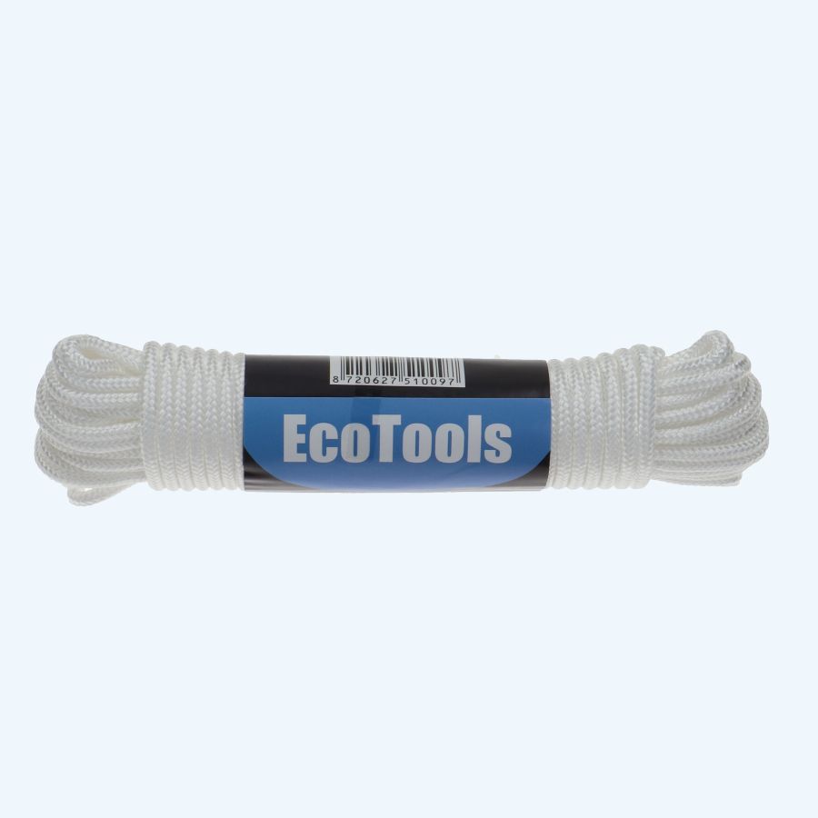 20 meter gevlochten PP koord 10 mm wit