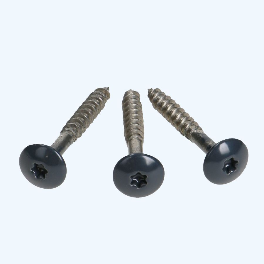 100 stuks kleurkopschroeven 4,8 x 38 mm RAL 7016 