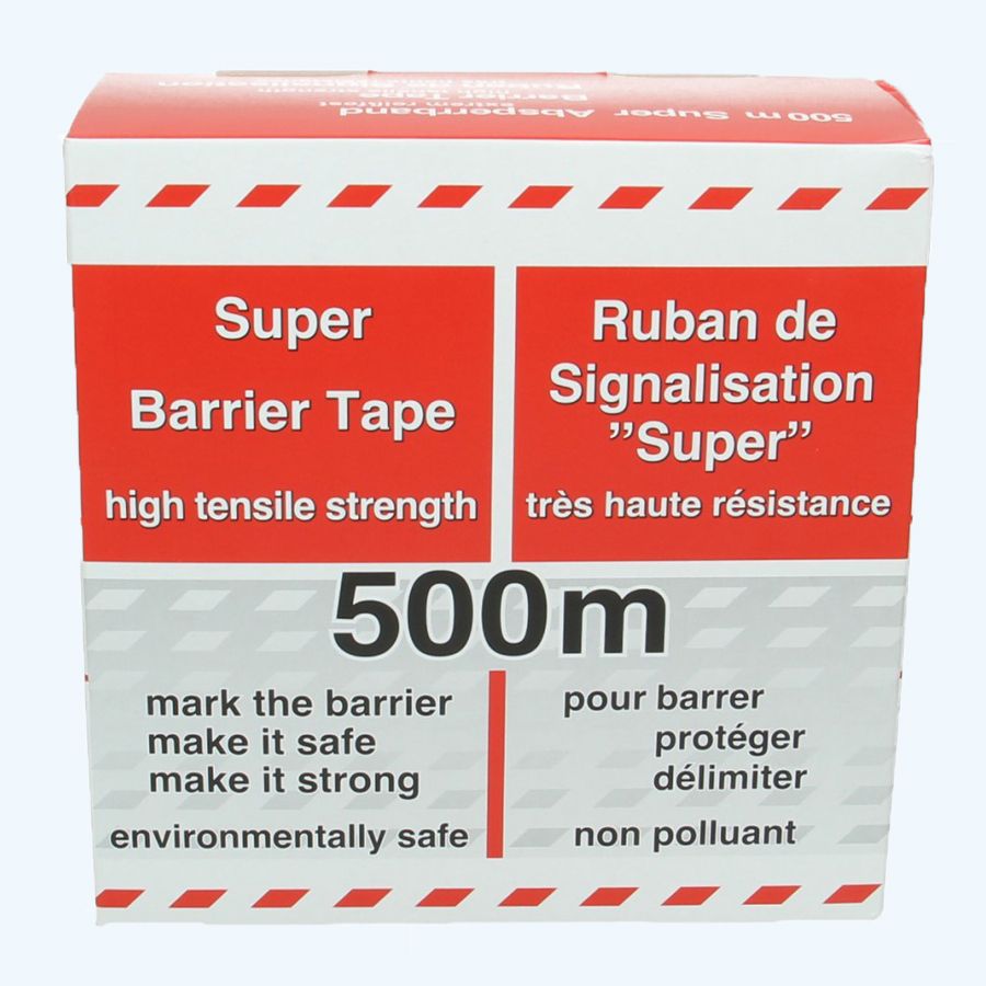 Afzetlint rood/wit 80 mm x 500 meter 