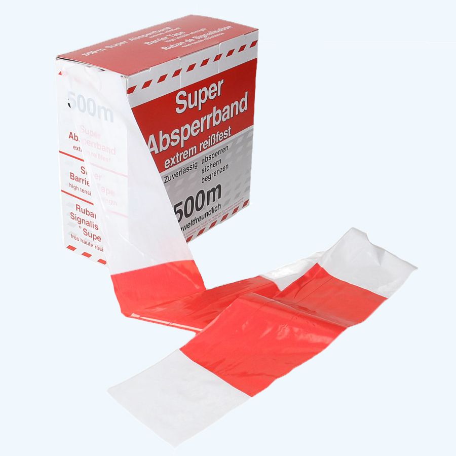 Afzetlint rood/wit 80 mm x 500 meter 