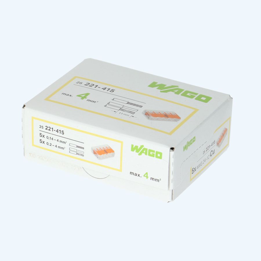 WAGO 5V verbindingsklem 4mm² (25 stuks)