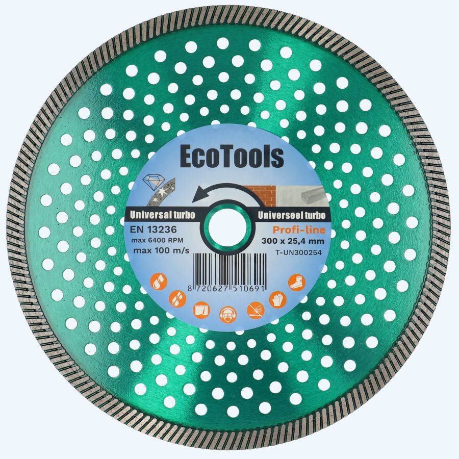 Diamantschijf universeel 300 x 25,4 mm Turbo (Profi-line)