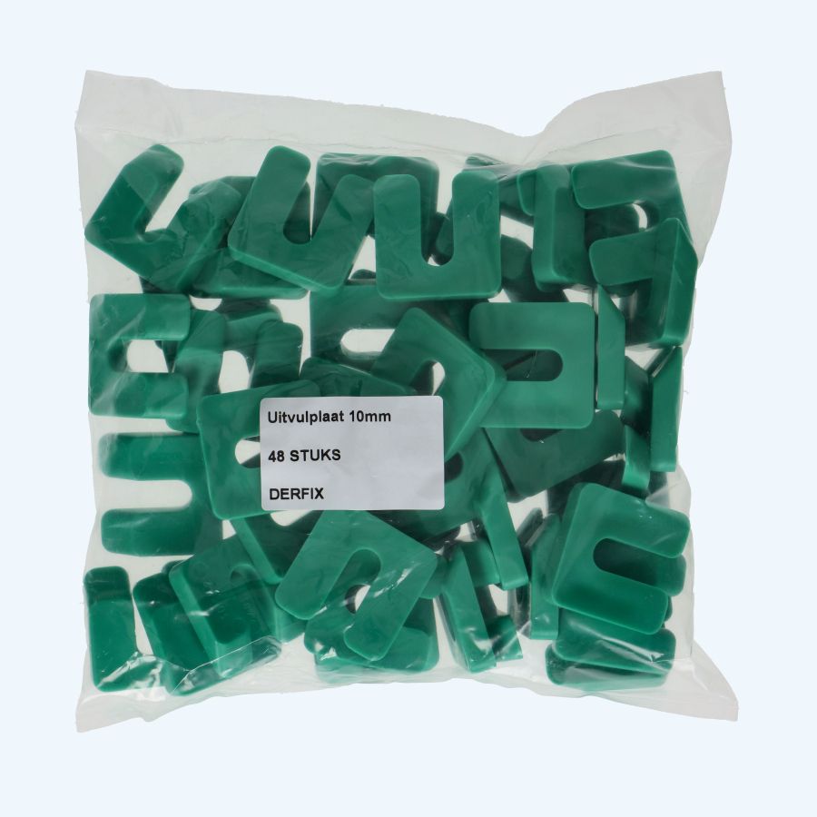 48 stuks uitvulplaatjes 10 x 47 mm groen (zakje)