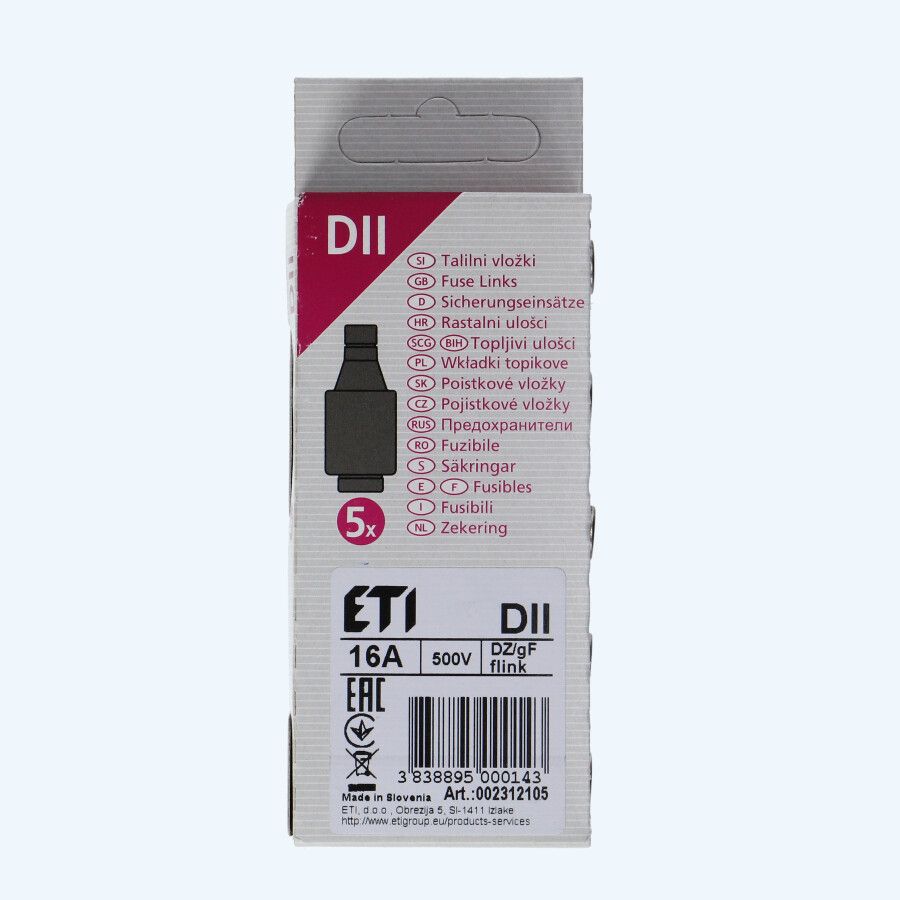Zekeringen snel, 16A grijs (5 stuks)