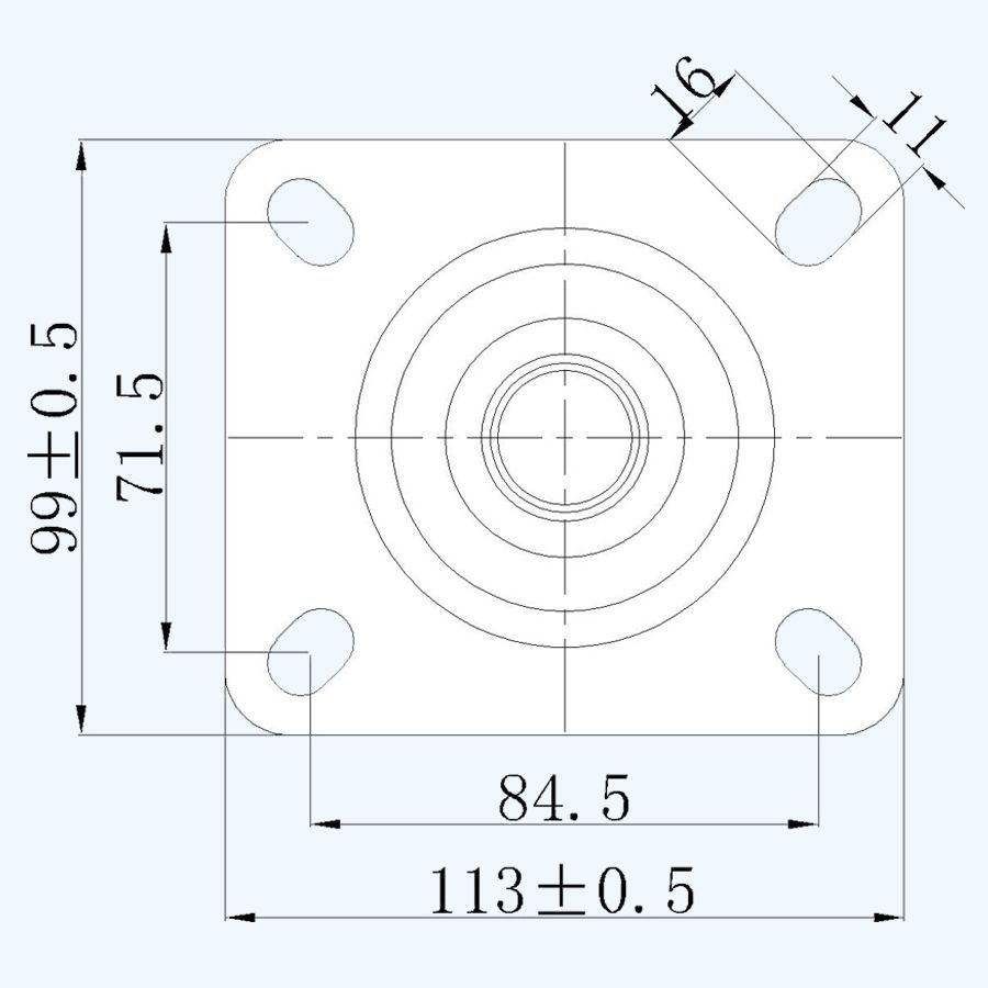 Kogelgelagerd zwenkwiel oranje 125mm / 220 kg 