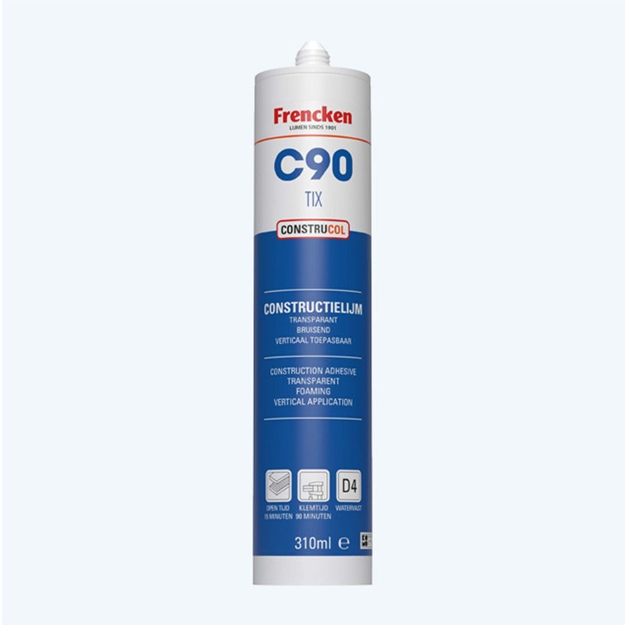 Frencken PU constructielijm C90 TIX transparant 310 ml