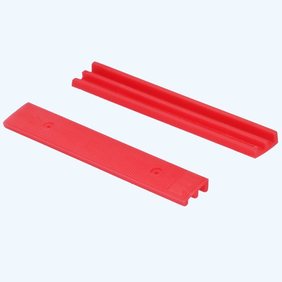 100 stuks schuine kunststof glasblokjes ROOD 100x17x7/4 mm