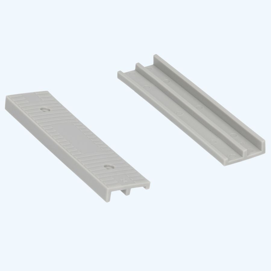 100 stuks schuine kunststof glasblokjes GRIJS 100x24x8/4 mm