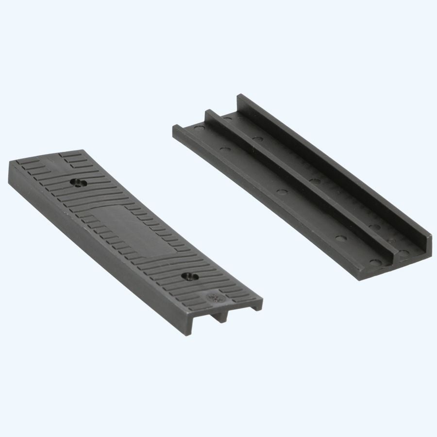100 stuks schuine kunststof glasblokjes ZWART 100x26x8/4 mm