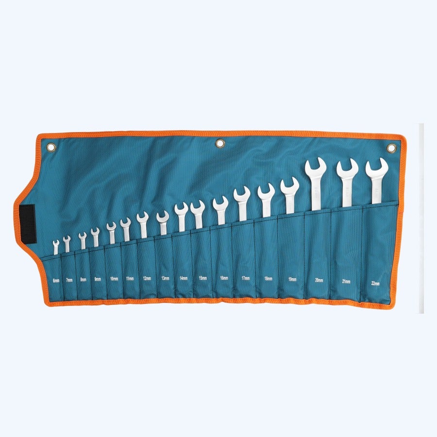 17-delige ringratel-steeksleutelset met kantelbare kop 17-delige ringratel-steeksleutelset met kantelbare kop