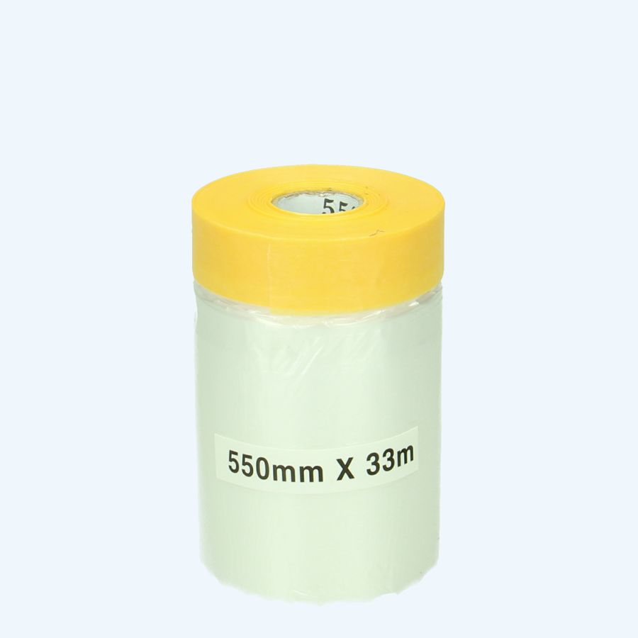 Afplaktape rijstpapier met folie 550 mm x 33 meter  Afplaktape rijstpapier met folie 550 mm x 33 meter