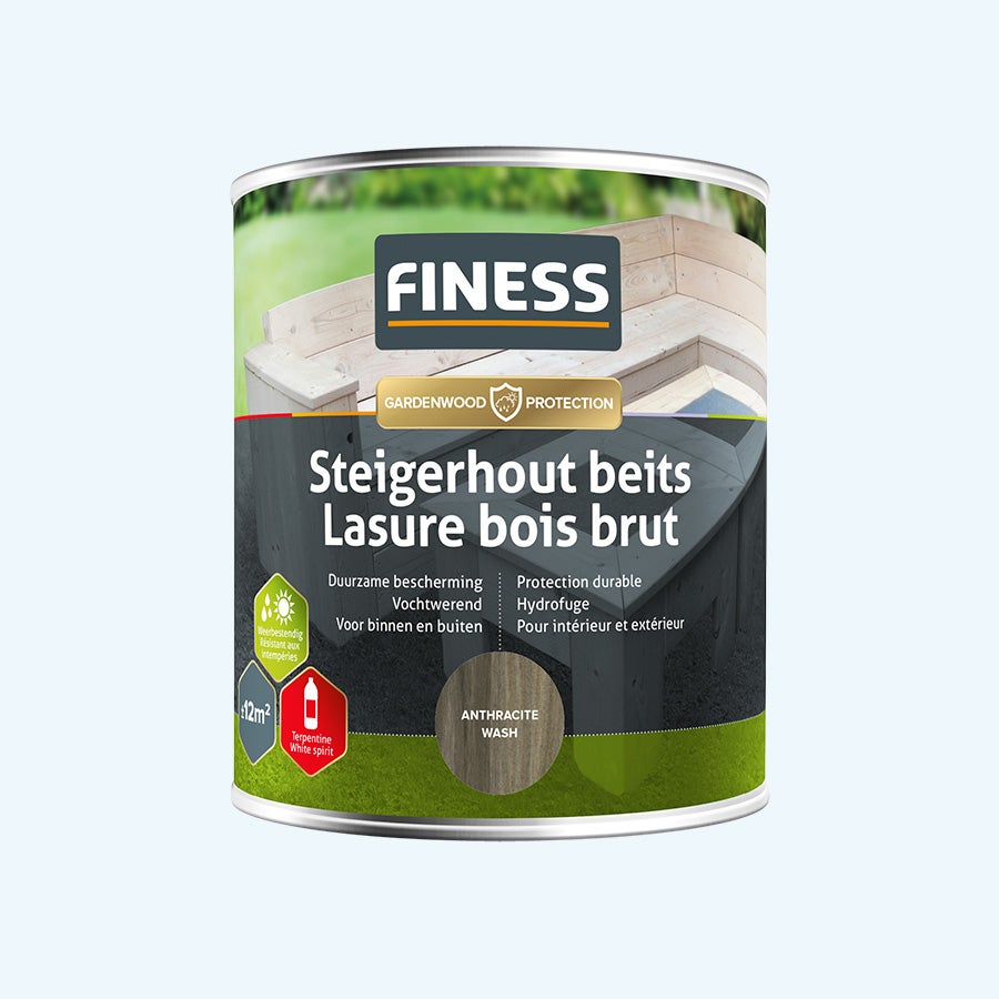 FINESS Steigerhoutbeits 750 ml Anthracite-wash FINESS Steigerhoutbeits 750 ml Anthracite-wash