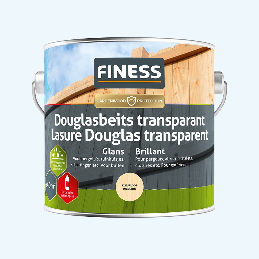 FINESS Douglas Beits transparant hoogglans 2,5 L Kleurloos FINESS Douglas Beits transparant hoogglans 2,5 L Kleurloos