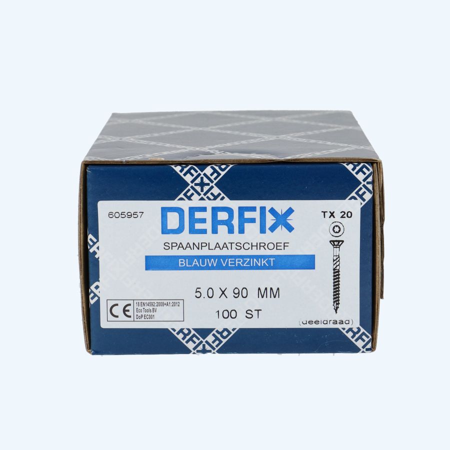 100 stuks verzinkte spaanplaatschroef 5,0 x 90 mm Torx (deeldraad) 100 stuks verzinkte spaanplaatschroef 5,0 x 90 mm Torx (deeldraad)
