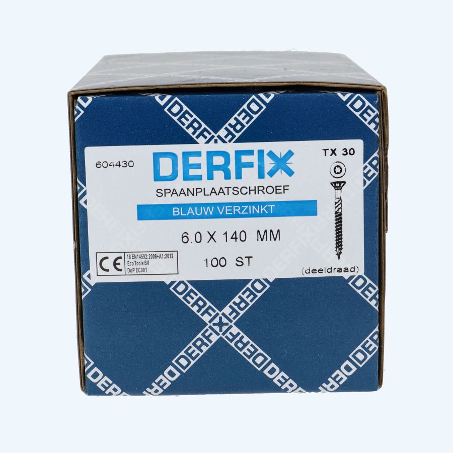 100 stuks verzinkte spaanplaatschroef 6,0 x 140 mm Torx (deeldraad) 100 stuks verzinkte spaanplaatschroef 6,0 x 140 mm Torx (deeldraad)