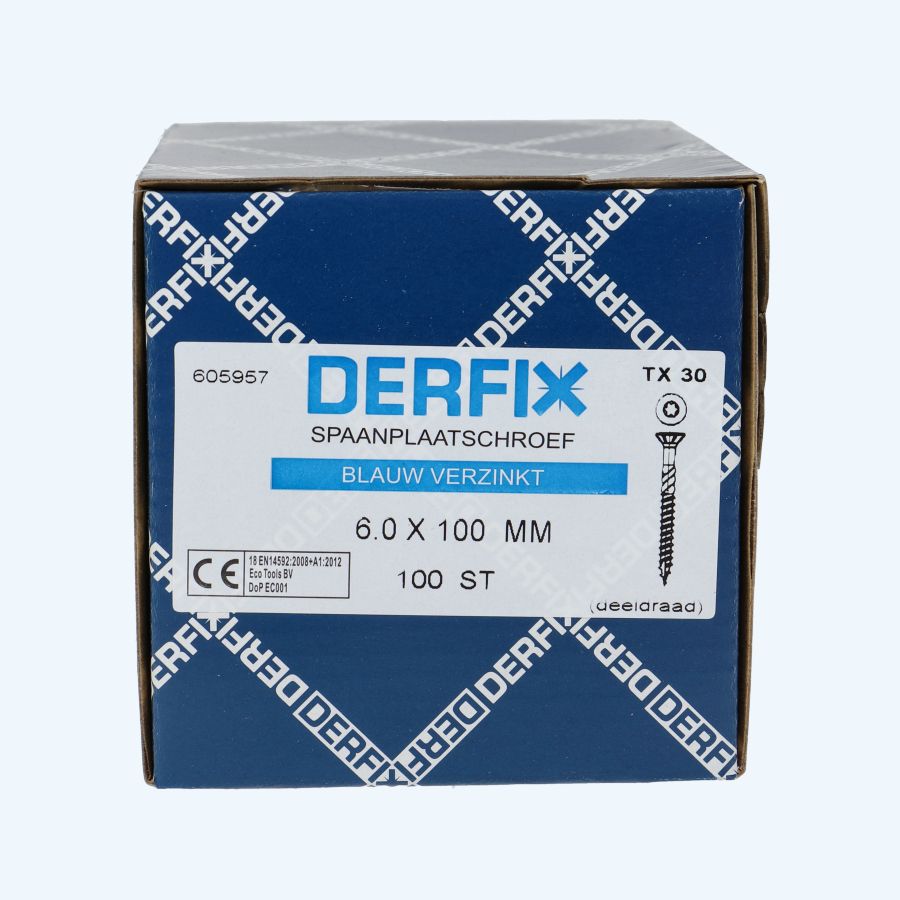 100 stuks verzinkte spaanplaatschroef 6,0 x 100 mm Torx (deeldraad) 100 stuks verzinkte spaanplaatschroef 6,0 x 100 mm Torx (deeldraad)