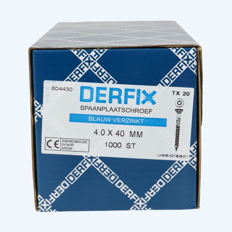 1000 stuks verzinkte spaanplaatschroef 4,0 x 40 mm Torx (deeldraad) 1000 stuks verzinkte spaanplaatschroef 4,0 x 40 mm Torx (deeldraad)