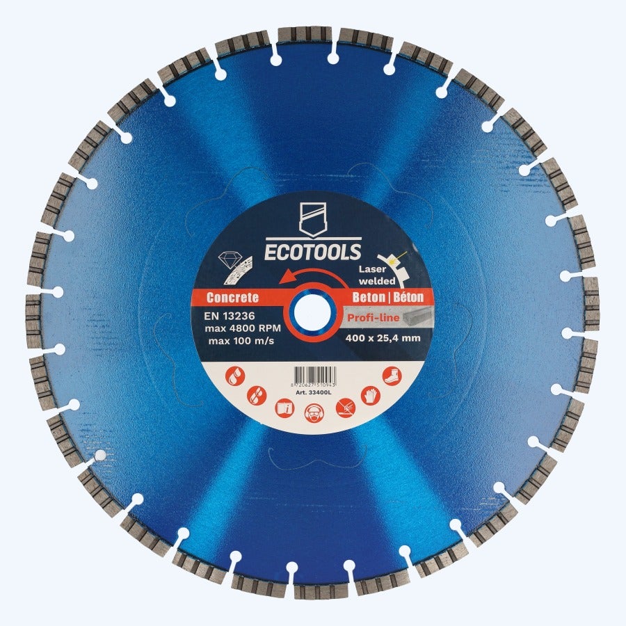 Diamantschijf beton 400 x 25,4 mm Lasergelast (Profi-line) Diamantschijf beton 400 x 25,4 mm Lasergelast (Profi-line)