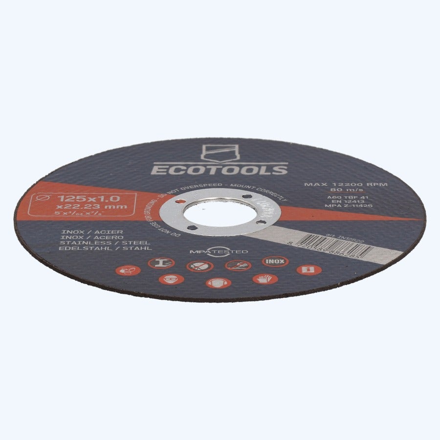 Doorslijpschijf voor INOX 125 x 1,0 x 22,23 mm (EcoTools) Doorslijpschijf voor INOX 125 x 1,0 x 22,23 mm (EcoTools)