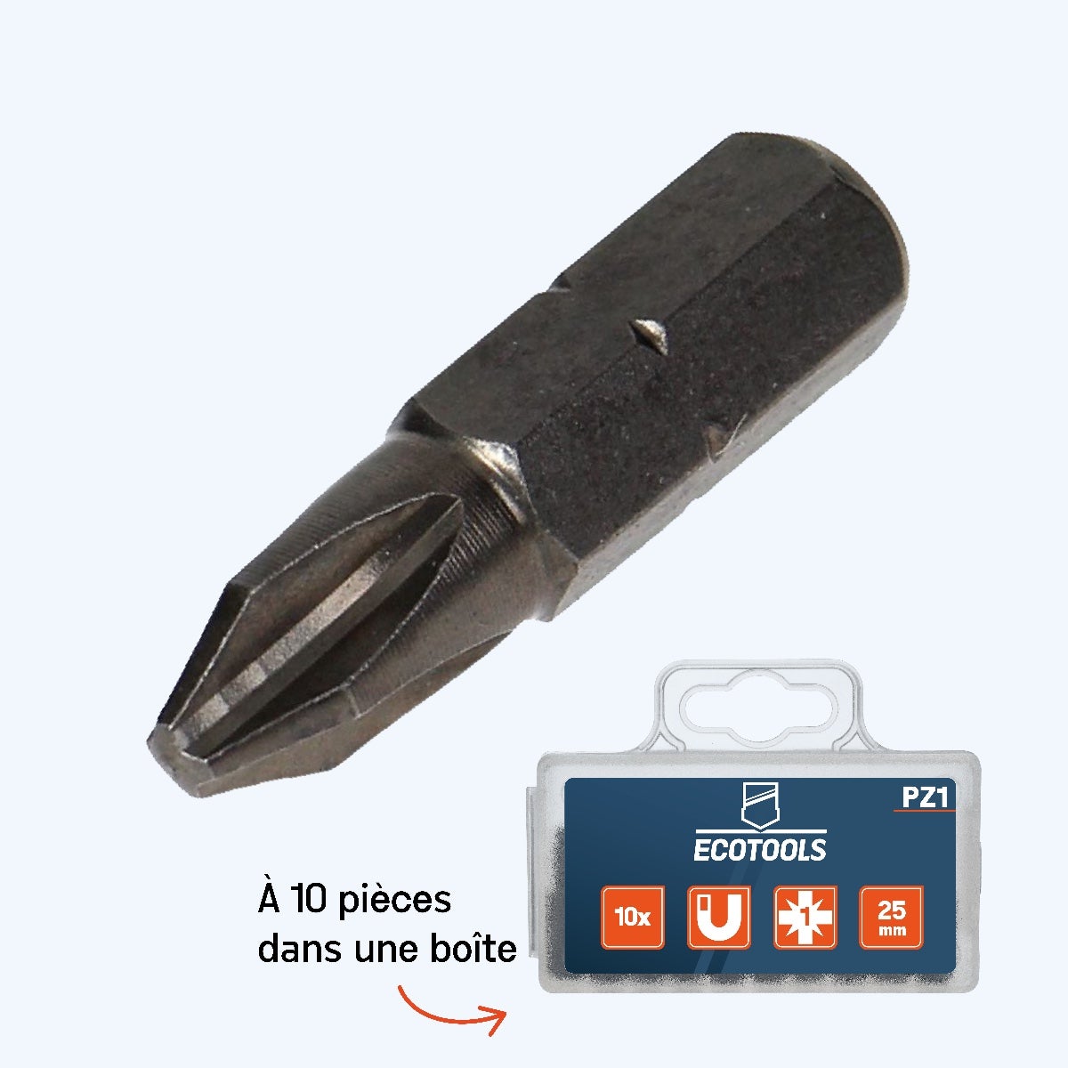 Embout de vissage Pozidrive n° 1 Embout de vissage Pozidrive n° 1