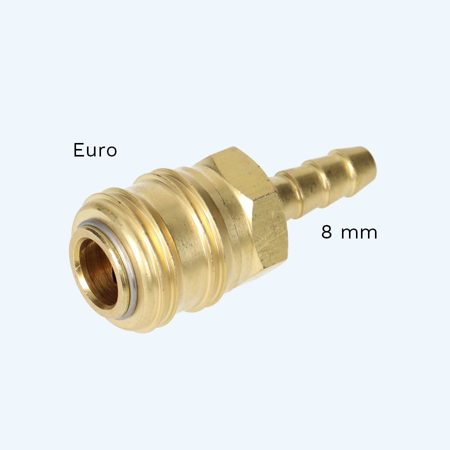 Euro snelkoppeling met slangpilaar 8 mm Euro snelkoppeling met slangpilaar 8 mm