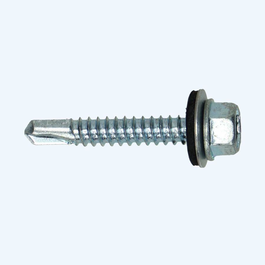 Boorschroef zeskantkop 6,3 x 50 mm met 16 mm ring Boorschroef zeskantkop 6,3 x 50 mm met 16 mm ring