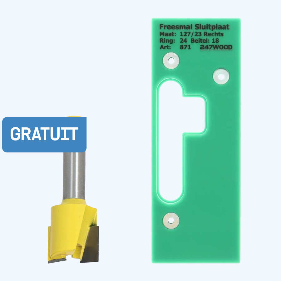 Freesmal voor sluitplaat 127 x 23 mm rechts Freesmal voor sluitplaat 127 x 23 mm rechts