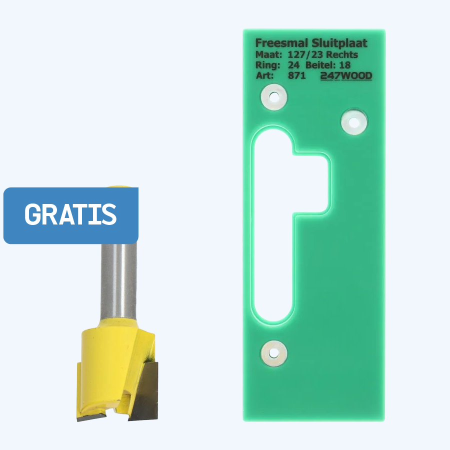 Freesmal voor sluitplaat 127 x 23 mm rechts Freesmal voor sluitplaat 127 x 23 mm rechts