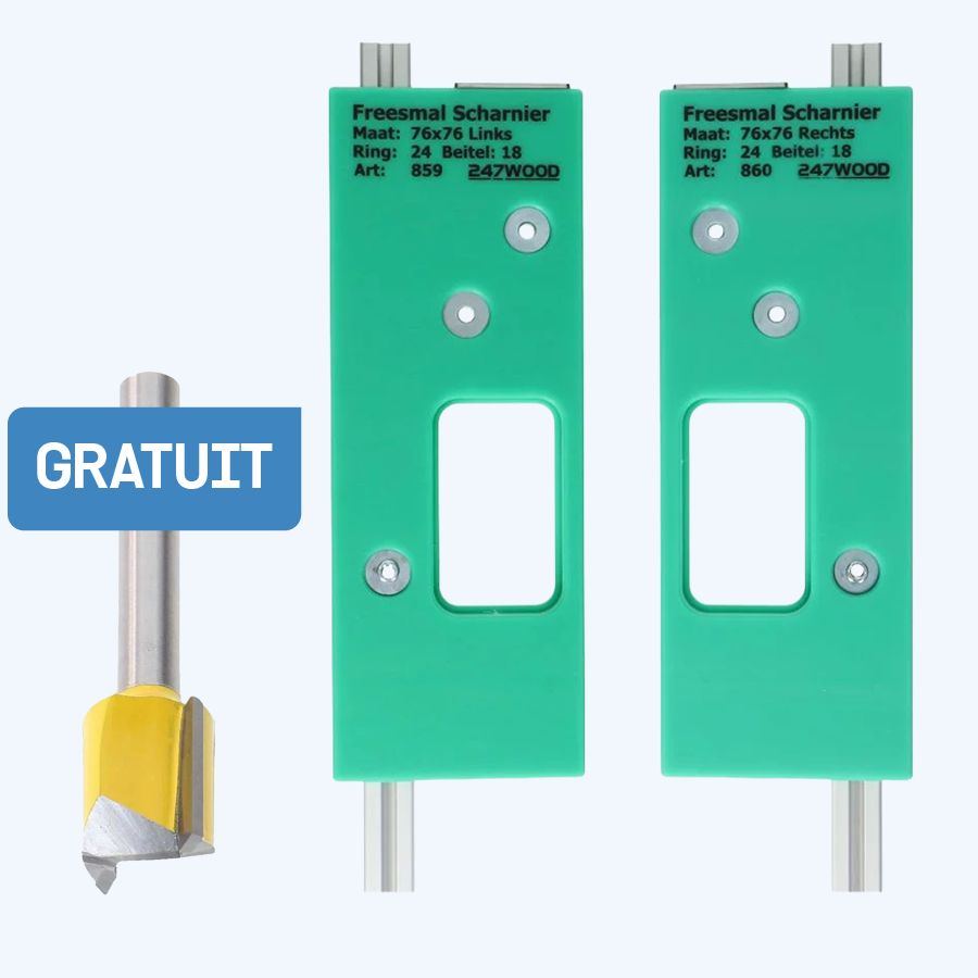 Freesmalset voor scharnieren 76 x 76 mm Freesmalset voor scharnieren 76 x 76 mm