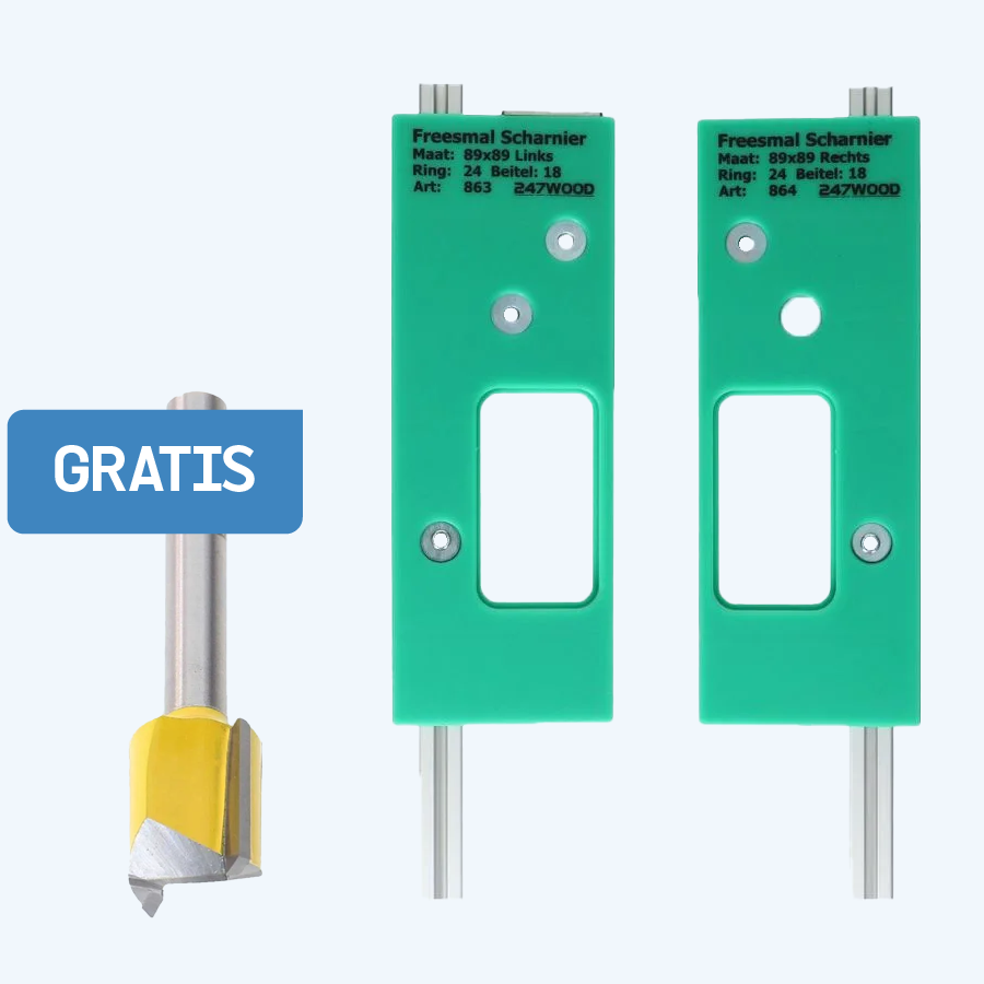 Freesmalset voor scharnieren 89 x 89 mm Freesmalset voor scharnieren 89 x 89 mm