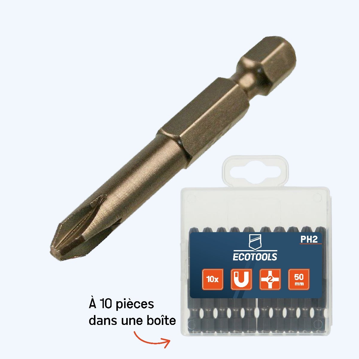 Embout Phillips allongé n° 2 x 50 mm Embout Phillips allongé n° 2 x 50 mm