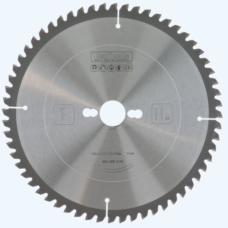 HM-afkortzaagblad 260 x 30 mm T=60 (1,65/2,15 mm) Prof HM-afkortzaagblad 260 x 30 mm T=60 (1,65/2,15 mm) Prof