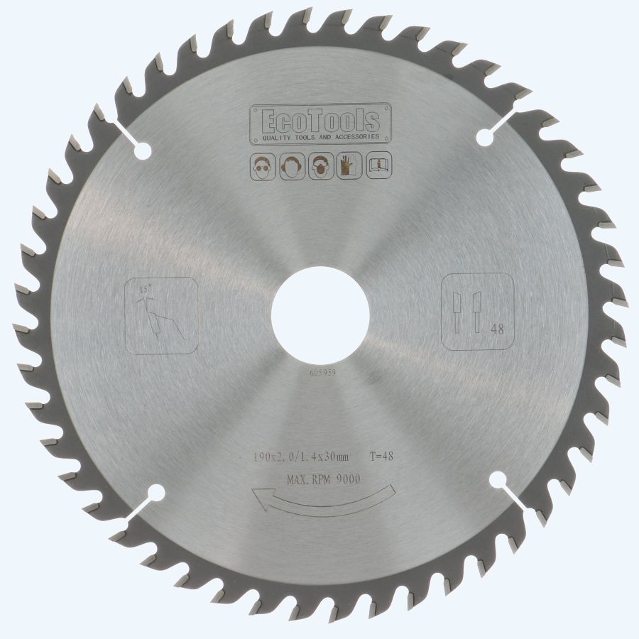 HM-zaagblad 190 x 30 mm T48 (1,4 / 2,0mm) Prof HM-zaagblad 190 x 30 mm T48 (1,4 / 2,0mm) Prof