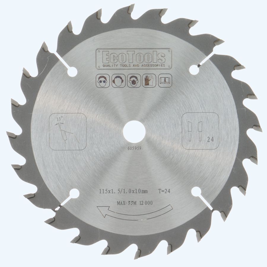 HM-zaagblad 115 x 10 mm T24 (1,0 / 1,5mm) Prof HM-zaagblad 115 x 10 mm T24 (1,0 / 1,5mm) Prof