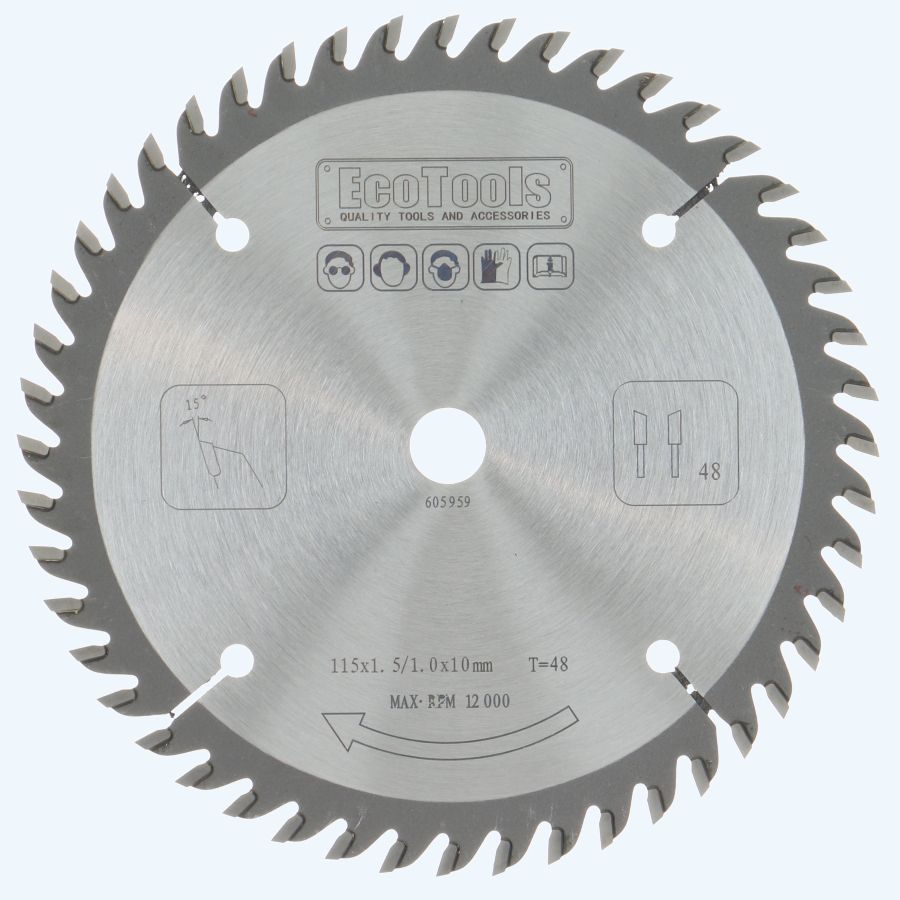 HM-zaagblad 115 x 10 mm T48 (1,0 / 1,5mm) Prof HM-zaagblad 115 x 10 mm T48 (1,0 / 1,5mm) Prof