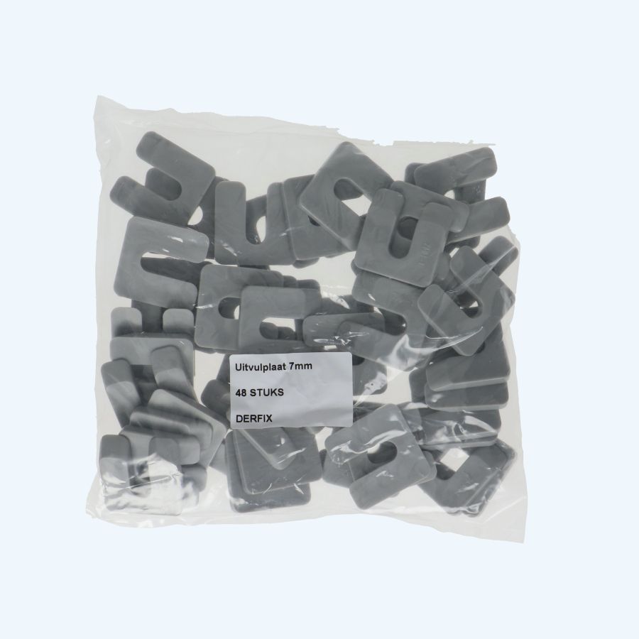 48 stuks uitvulplaatjes 7 x 47 mm grijs (zakje) 48 stuks uitvulplaatjes 7 x 47 mm grijs (zakje)