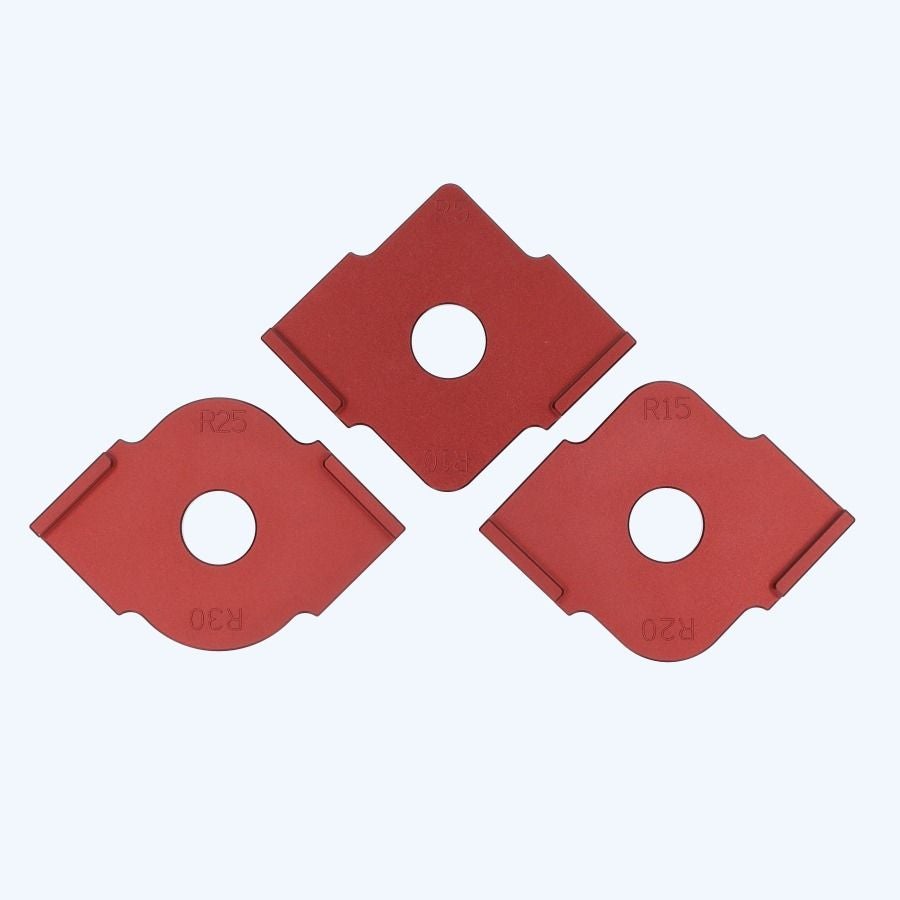 3-delige set radius hoeksjablonen voor frezen