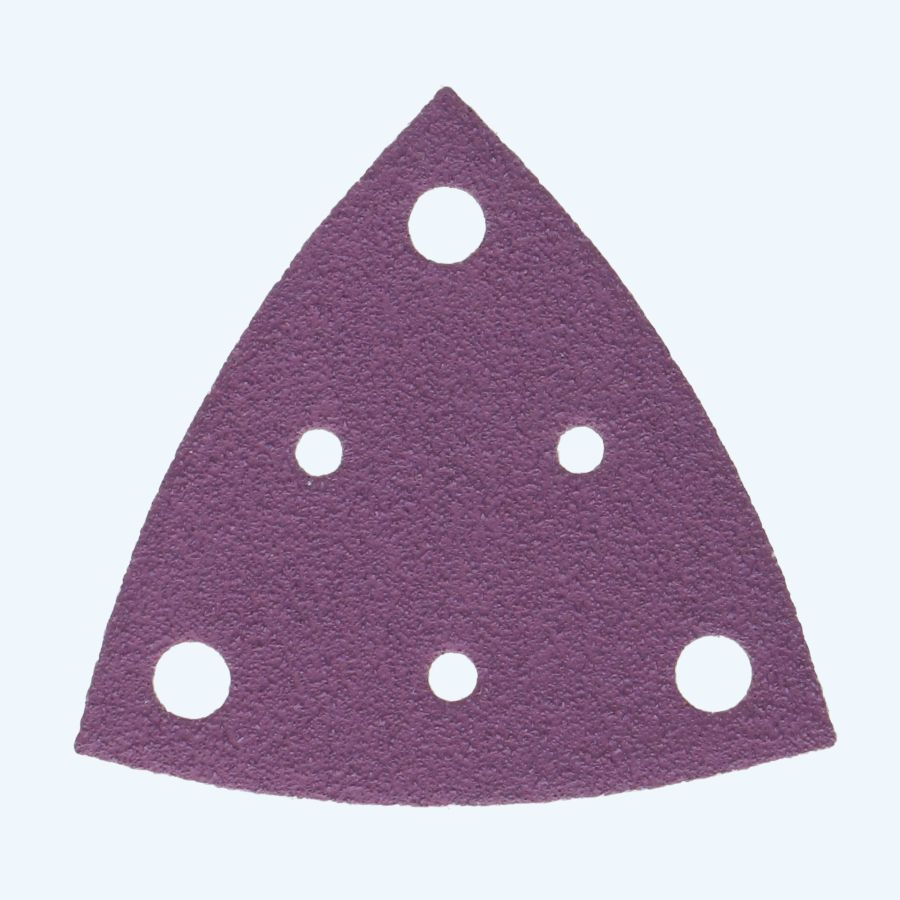 Basicline driehoek schuurvel 82 x 82 x 82 mm K60 / 6 stofgaten