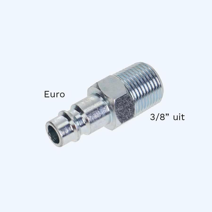Euro insteeknippel met 3/8" uitwendig draad