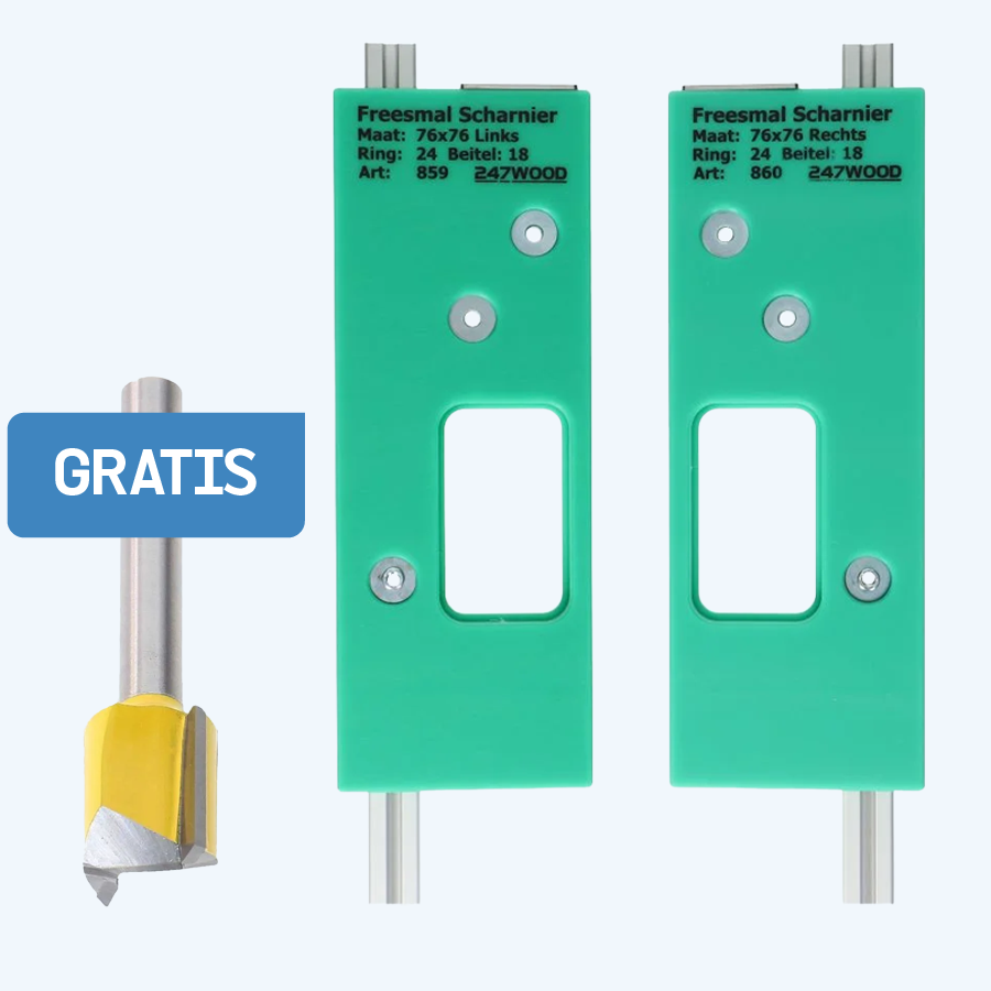 Freesmalset voor scharnieren 76 x 76 mm