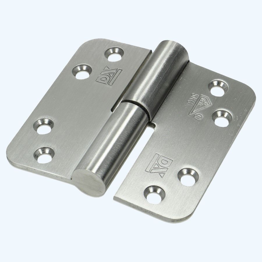 Dulimex kogelstiftpaumelle ronde hoeken, SKG, RVS 89 x 89 mm, RECHTS
