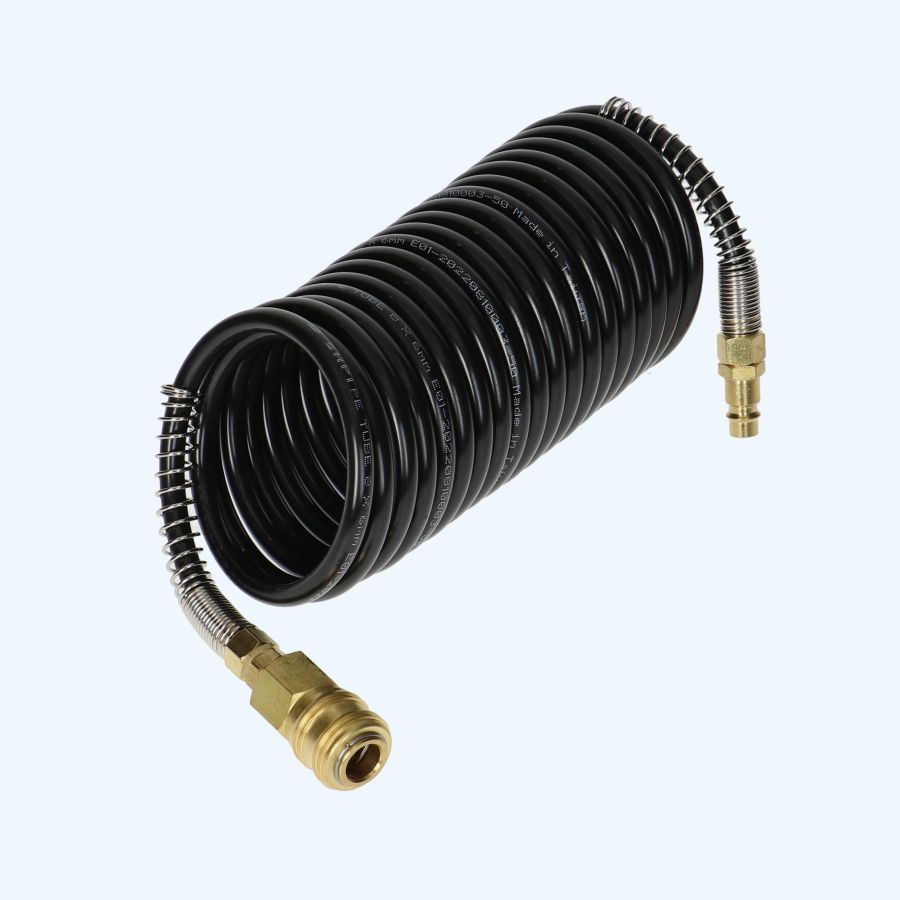 5 meter PE spiraalslang Euro koppeling