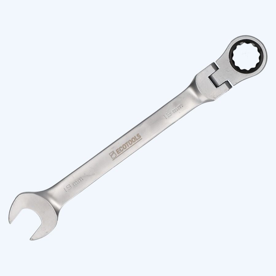 Ringratel-steeksleutel met kantelbare kop 19 mm