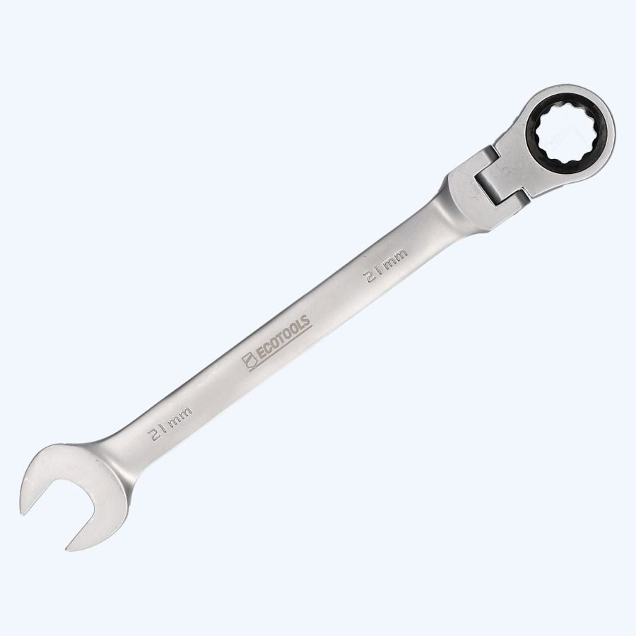 Ringratel-steeksleutel met kantelbare kop 21 mm
