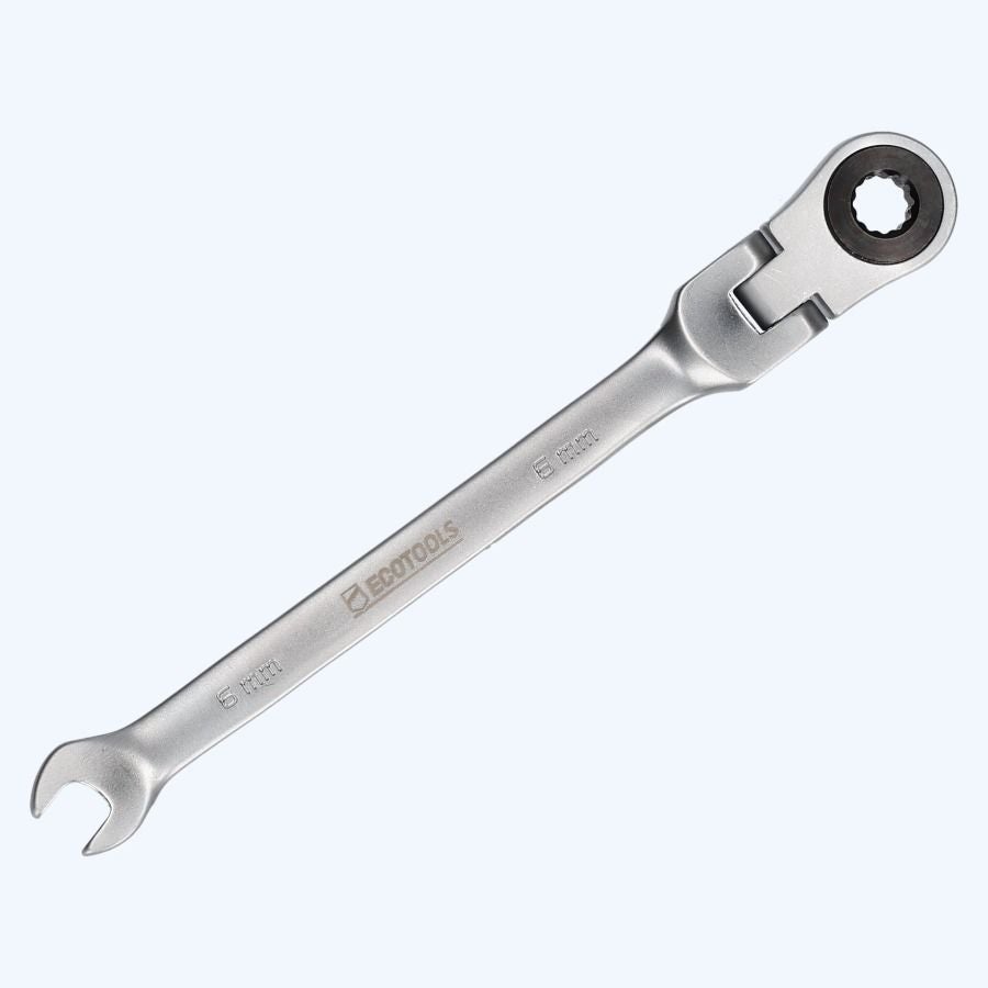 Ringratel-steeksleutel met kantelbare kop 6 mm