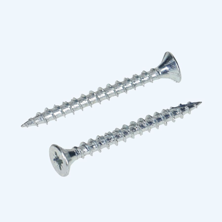 200 stuks verzinkte spaanplaatschroef 5,0 x 60 mm / PZ2 / voldraad