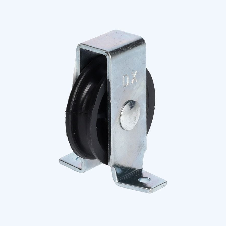 Staande katrol 40 mm open behuizing verzinkt