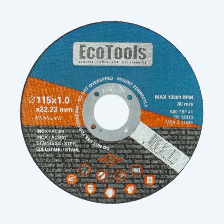Doorslijpschijf voor INOX 115 x 1,0 x 22,23 mm (EcoTools)